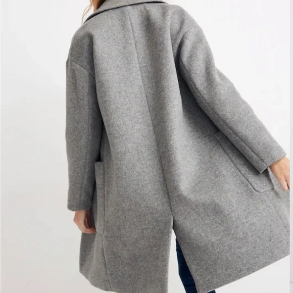 SOLD 🤎 Madewell Charcoal Wool Blend Jacket Elmcourt Coat Heather Charcoal - Picture 2 of 11